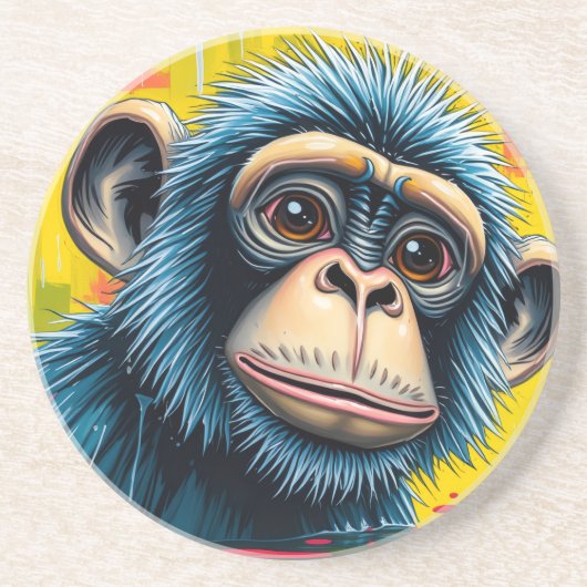 Dessous De Verre En Grès Singe Amusant (Devant)