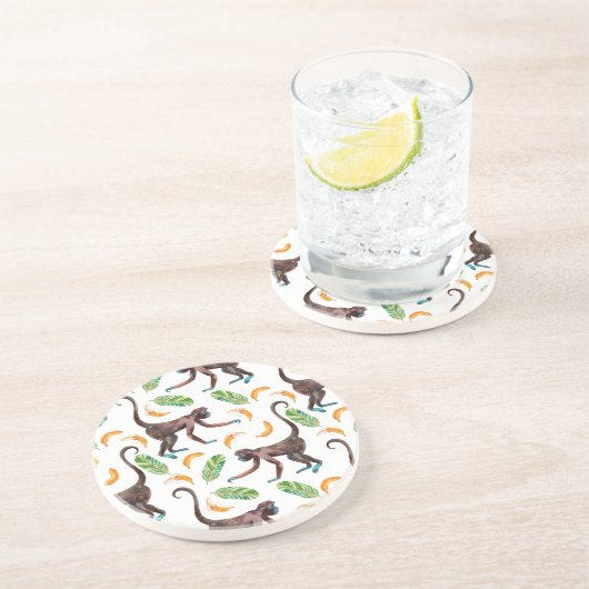 Dessous De Verre En Grès Singes doux jonglant des bananes (Côté)