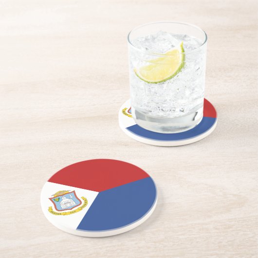 Dessous De Verre En Grès Sint Maarten Flag (Côté)