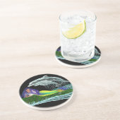 Dessous De Verre En Grès Sirène avec dauphins (Côté)