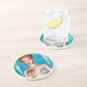 Dessous De Verre En Grès Sirène océanique (Côté)