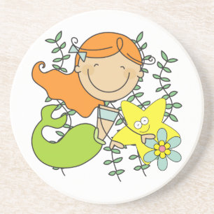 Dessous De Verre En Grès Sirène rousse