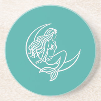 Dessous De Verre En Grès Sirène sur croissant de lune (ligne artistique bla