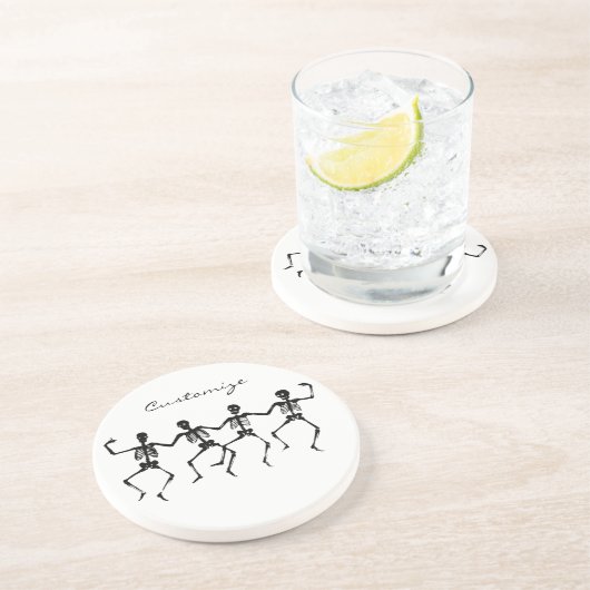 Dessous De Verre En Grès Skeletons dansants Halloween Thunder_Cove (Côté)