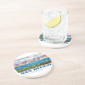 Dessous De Verre En Grès Skyline San Diego (Côté)