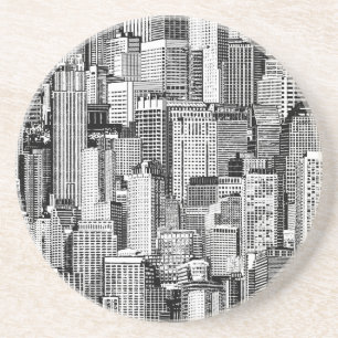 Dessous De Verre En Grès Skyscraper City Texture Isométrique sans fil