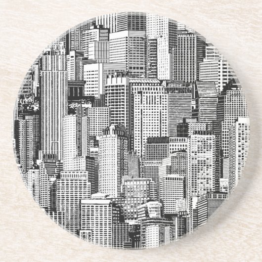 Dessous De Verre En Grès Skyscraper City Texture Isométrique sans fil (Devant)