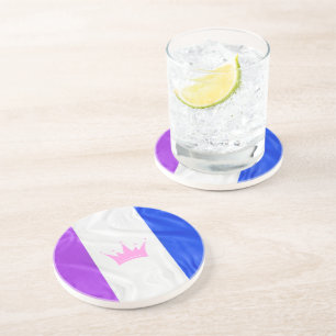 Dessous De Verre En Grès SlipperyJoe drag drapeau de fierté violet blanc bl