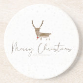 Dessous De Verre En Grès SlipperyJoe Joyeux rennes de Noël renne rouge nez (Devant)