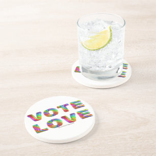 Dessous De Verre En Grès SlipperyJoe vote amour égalité fourrure de couleur