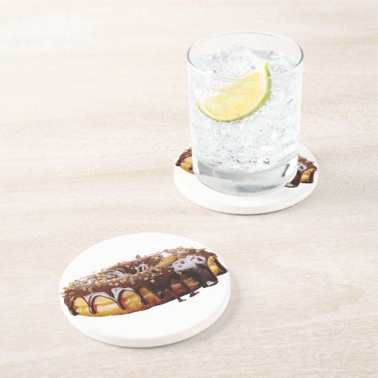 Dessous De Verre En Grès SlipperyJoe's décadent beignet couvert d'épais bri (Côté)