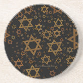 Dessous De Verre En Grès SlipperyJoe's Happy Hanoukka multiples étoiles de (Devant)