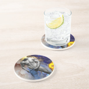 Dessous De Verre En Grès SlipperyJoe's musculaire physique chemise vapeur