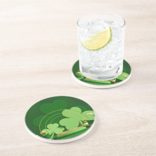Dessous De Verre En Grès SlipperyJoe's Saint Patrick's Day trèfle à trois f