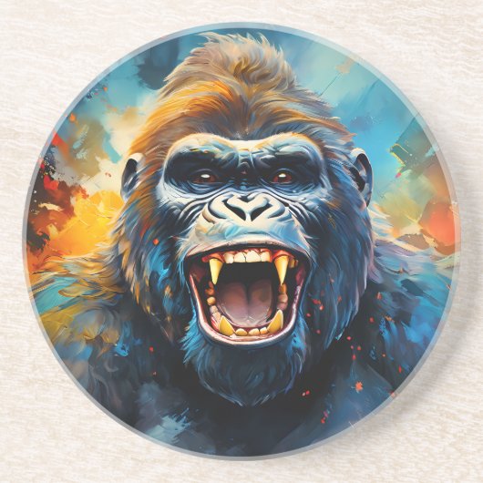 Dessous De Verre En Grès Smiling gorilla (Devant)