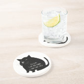 Dessous De Verre En Grès Smug Fat Black Cat Funny Quote (Côté)