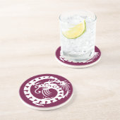 Dessous De Verre En Grès SNAKE DRAGON, violet et blanc (Côté)