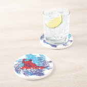 Dessous De Verre En Grès Snowboardeur cool (Côté)