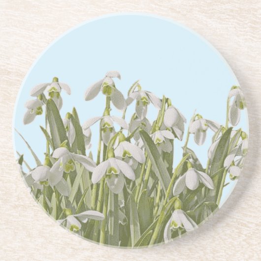 Dessous De Verre En Grès Snowdrops (Devant)