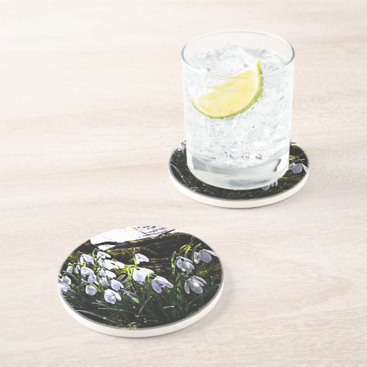 Dessous De Verre En Grès Snowdrops (Côté)