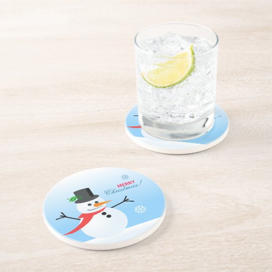 Dessous De Verre En Grès Snowman (Côté)