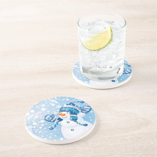 Dessous De Verre En Grès Snowman (Côté)