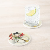 Dessous De Verre En Grès Snowman 001 (Côté)