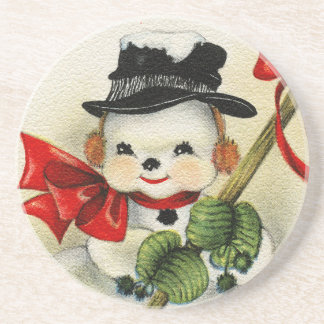 Dessous De Verre En Grès Snowman 004