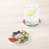 Dessous De Verre En Grès Snowman 004 (Côté)