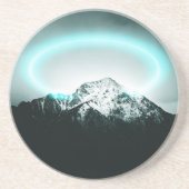 Dessous De Verre En Grès Snowy mountain mysterious blue neon light (Devant)