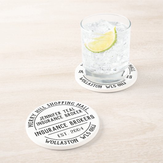 Dessous De Verre En Grès Société d'assurance promotionnelle (Côté)