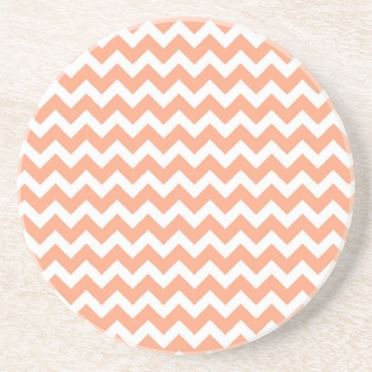 Dessous De Verre En Grès Soft Orange Zig Zag Chevron (Devant)