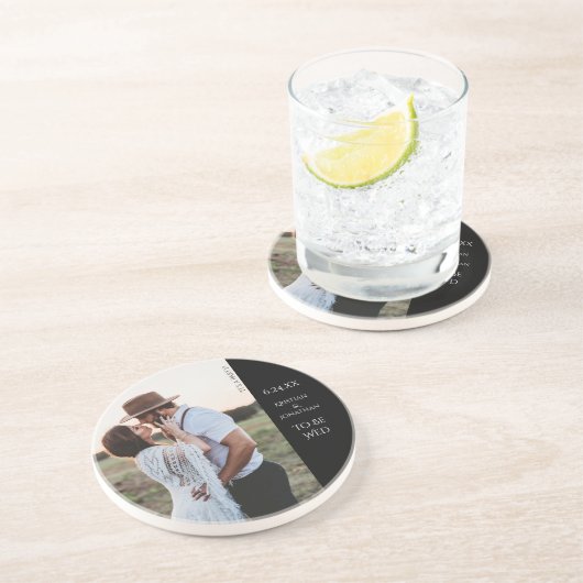 Dessous De Verre En Grès Soignée Mariage Photo Engagement Party (Côté)