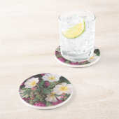 Dessous De Verre En Grès Soirée du désert Primrose et Desert Sand Verbena, (Côté)