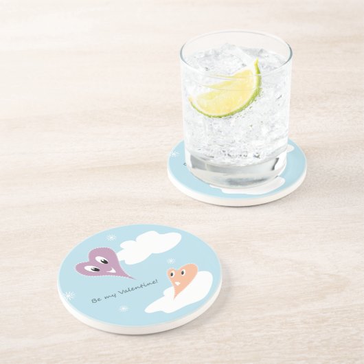 Dessous De Verre En Grès Sois ma Saint Valentin (Côté)