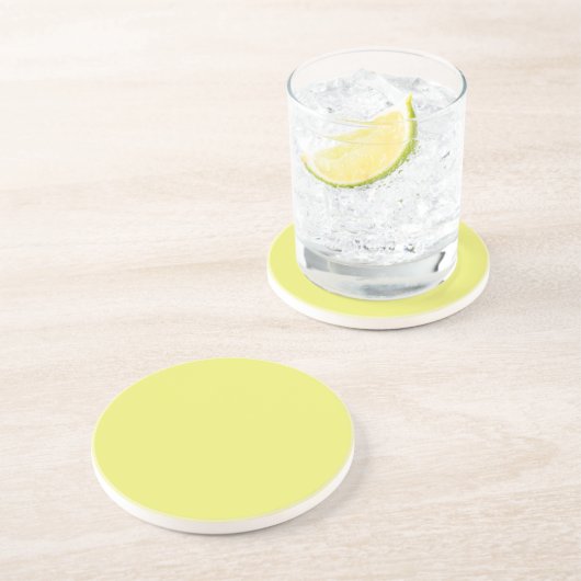Dessous De Verre En Grès Solid Bright Lemon Yellow Coaster (Côté)