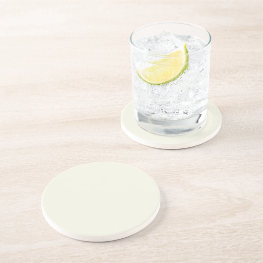 Dessous De Verre En Grès Solid Pale Butter Yellow Coaster (Côté)