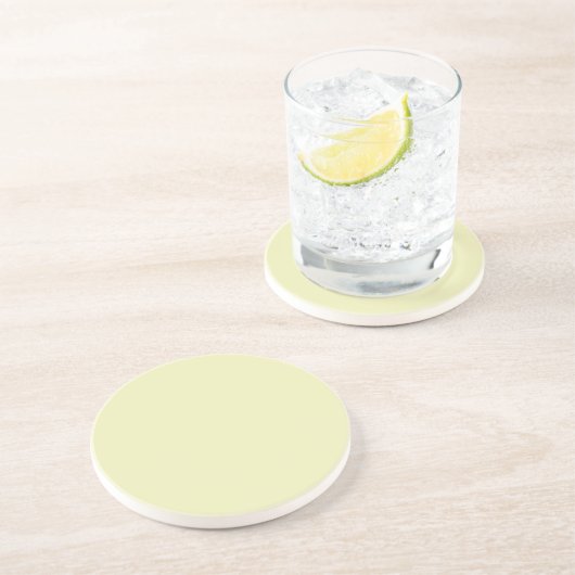 Dessous De Verre En Grès Solid Soft Pastel Yellow Coaster (Côté)