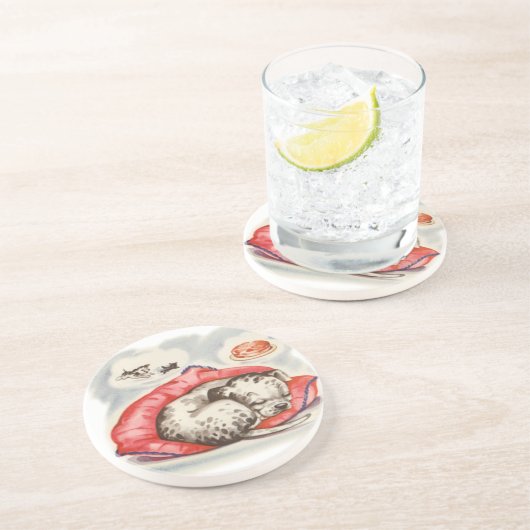 Dessous De Verre En Grès sommeil du chiot (Côté)