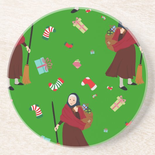 Dessous De Verre En Grès sorcière de noël Befana (Devant)