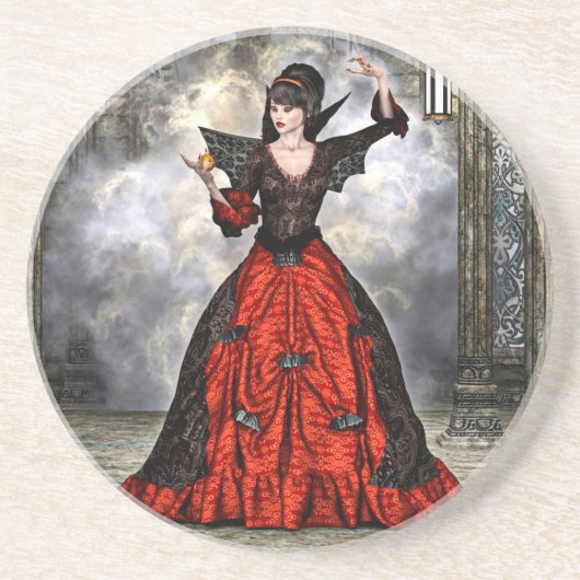 Dessous De Verre En Grès Sorcière féminine (Devant)