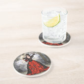 Dessous De Verre En Grès Sorcière féminine (Côté)