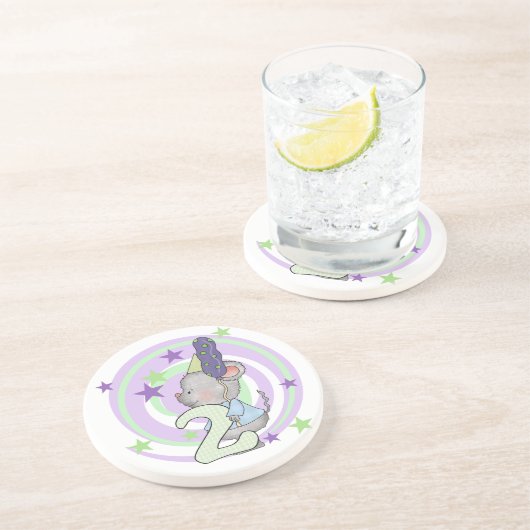 Dessous De Verre En Grès Souris 2e anniversaire T-shirts et cadeaux (Côté)