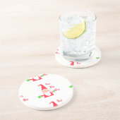 Dessous De Verre En Grès Souris caricature amusante Collection Père Noël. (Côté)