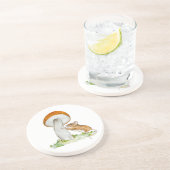 Dessous De Verre En Grès Souris drôle avec champignon sauvage (Côté)