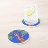 Dessous De Verre En Grès Sous le ciel bleu : La collection d'arbres Acacia (Côté)