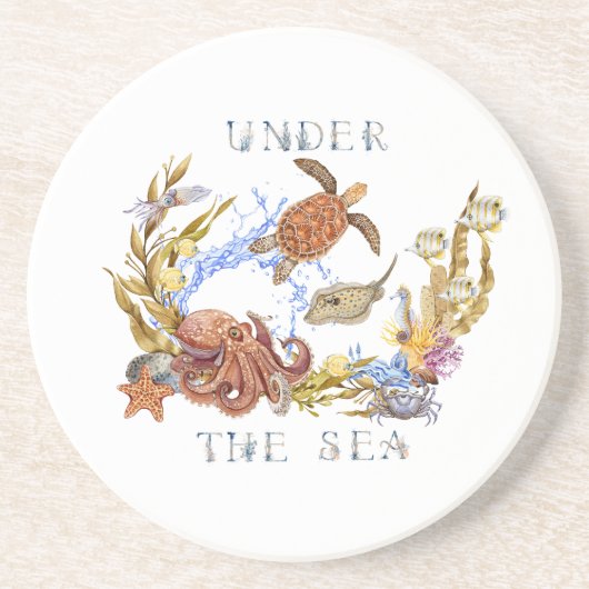 Dessous De Verre En Grès Sous le Dessous de verre de grès de mer (Devant)