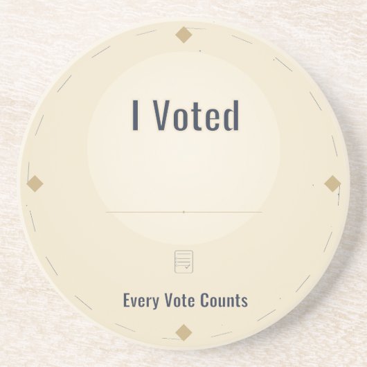 Dessous De Verre En Grès Sous-main J'ai Voté Chaque Vote Compte (Devant)