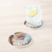 Dessous De Verre En Grès Sous-main photo "Amour" (Côté)