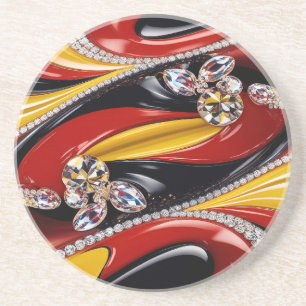 Dessous De Verre En Grès Sous-verre avec motif aux couleurs belges
